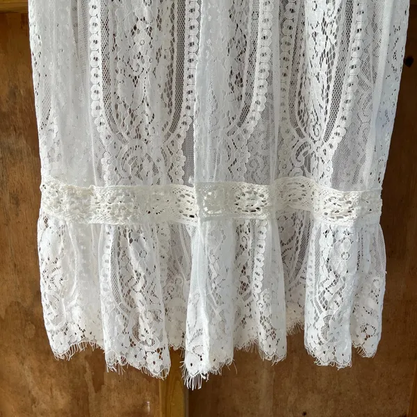 Main Strip Women's White Lace Midi Topper Cardigan Size S - Image 4