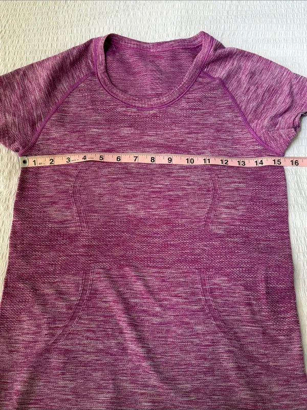 Lululemon Swiftly Tech Short Sleeve Crew Heathered Purple / Magenta Mix Size 6 - Image 10