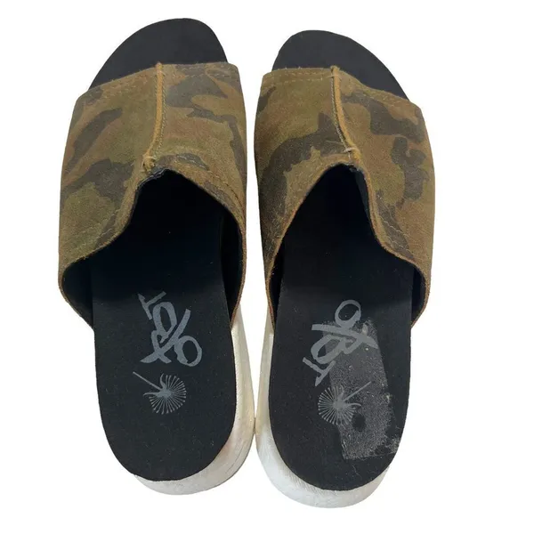OTBT wayside savanna camo leather platform slides - Image 7