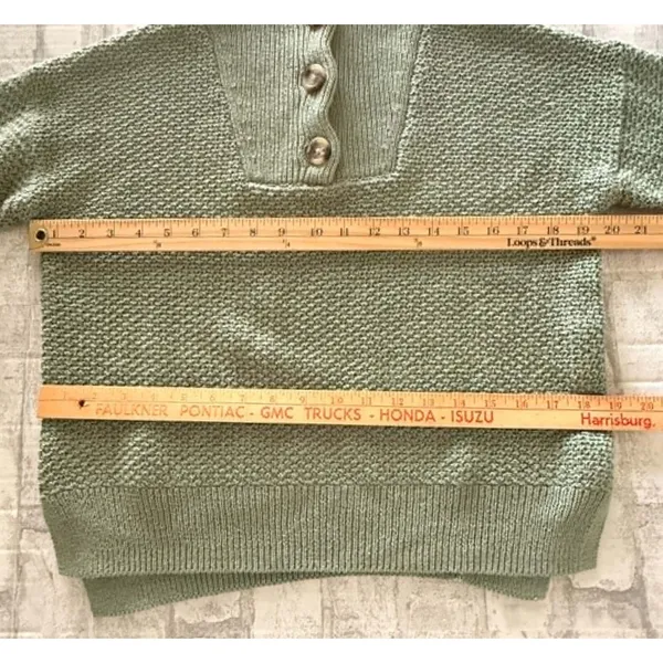 Madewell Canby Button Mockneck Knit Sweater Frosted Willow Preppy Soft Girl XXS - Image 7