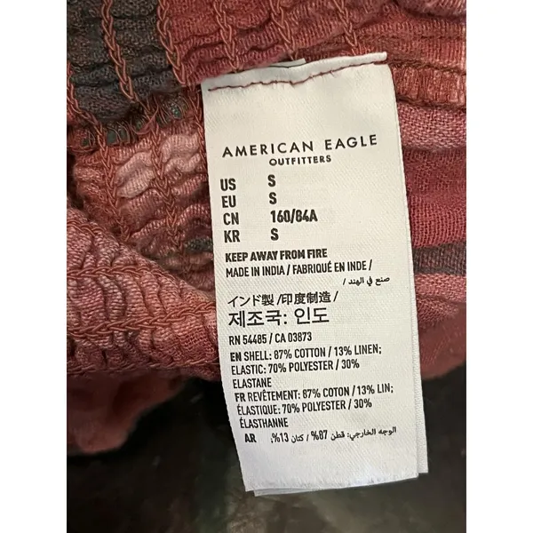 American Eagle Outfitters Tank Top Womens Small Plaid Smocked Strapless Crop - Image 6