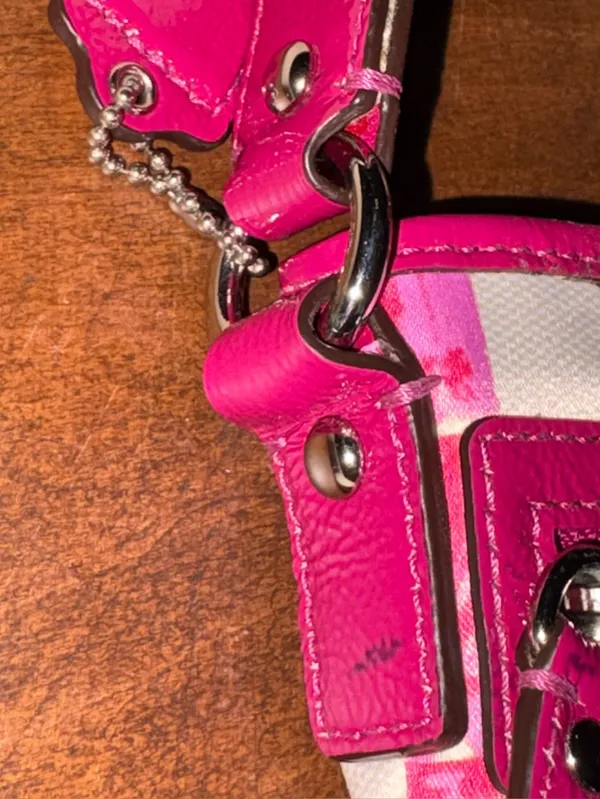 Coach Poppy Pink Scribble Swingpack Crossbody Bag Canvas Y2K⁠ - Image 9