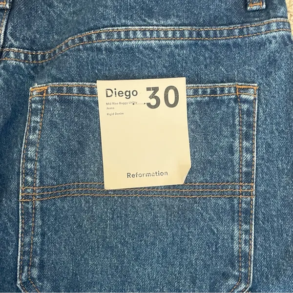 Reformation Diego Mid-Rise Baggy Utility Jeans 30 Cleary Anthropologie NEW - Image 11