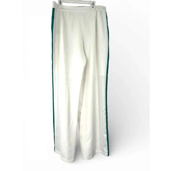 Fleur Wood X Revolve XL Double-Stripe Wide-Leg Track Pants Silk Trouser Luxury - Image 4