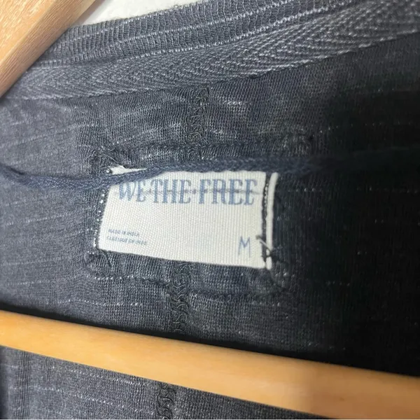 Free People We The Free Black Striped Cap Sleeve Oversized Boxy Our Time Tee Shirt - Image 7
