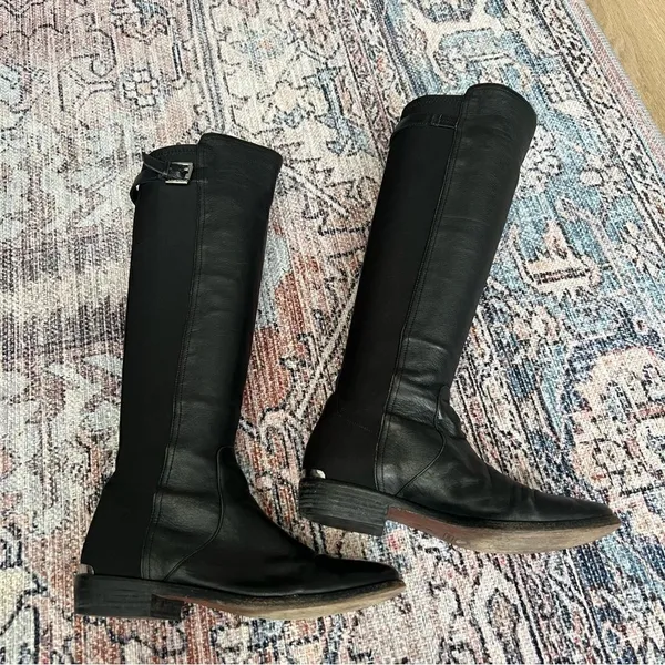 Women's Coach Lilac Knee High Boots in Black Size 6B Tall Leather Riding Boot - Image 7