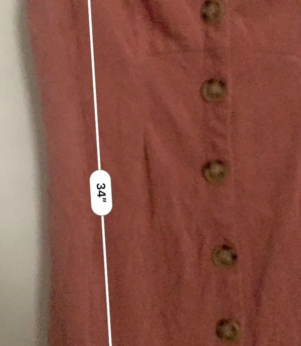 ILLA ILLA salmon corduroy button down dress - Image 4