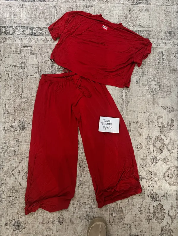 House PJ Lounge set - Vintage Red with VdayPatch - XS/S, worn once. SOFTEST, lightweight. Washed once. Still in perfect condition no stains! - Image 3