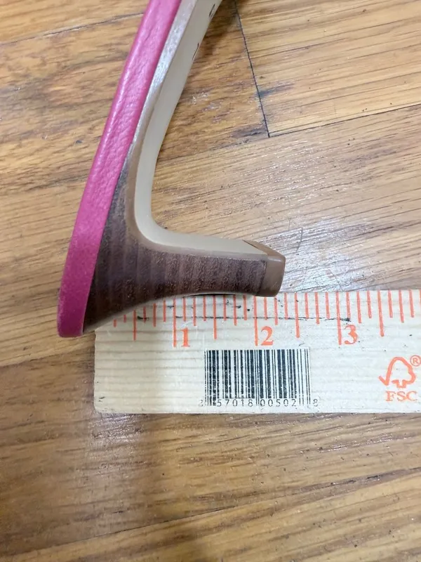 Etienne Aigner Y2K Coquette Barbiecore Bright Pink Leather Slide Open Square Toe Sz 7 US - Image 11