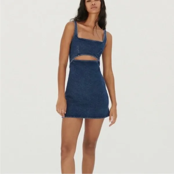 Zara Blue Denim Dress - Image 2
