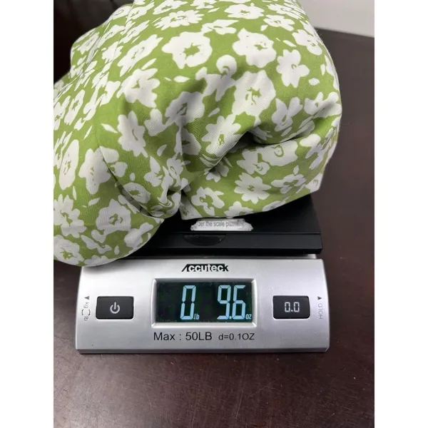 Heartloom Green Floral Wrap Front Romper Puff Sleeve Pockets Large - Image 16