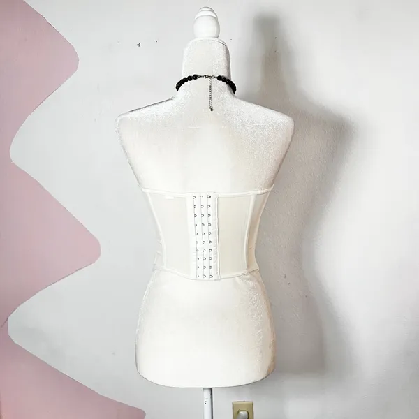 White Lace Corset Bustier Coachella Festival Bridal‎ White Small - Image 2