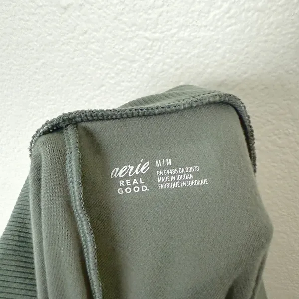 [Aerie] Green Royal Palm Dreamy Velour Low Rise Wide Leg Sweatpants Sz Medium M - Image 12