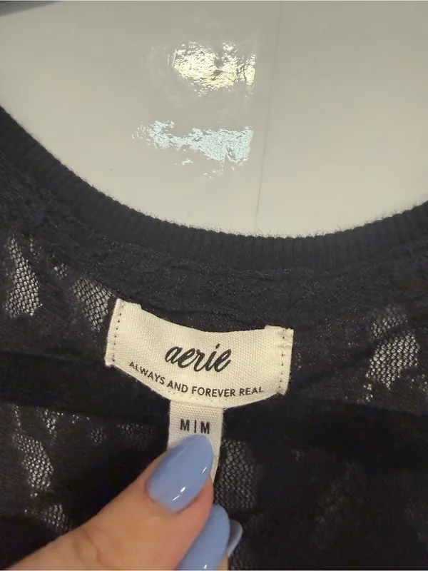 Aerie Black Lace Maxi Tank‎ Swimsuit coverup Dress - Image 3