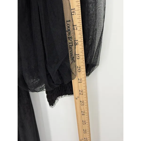TOV Los Angeles Black Velvet Lace Maxi Dress Size 38 US 6 Small Witchy Victorian - Image 13