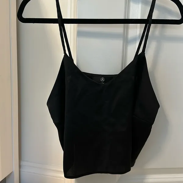 Missguided black satin silky 2 piece pajama set - Image 3