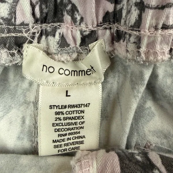 No Comment Pink Grey Woodland Leaf Print Cargo Pants Womens Large RW437147 - Image 6