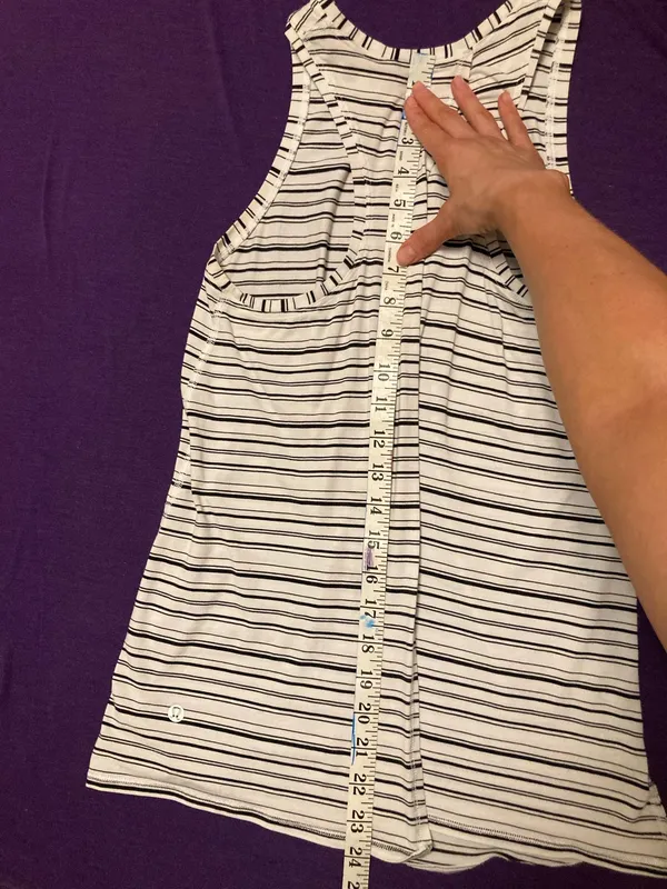 Lululemon All Tied Up Tank - Cut Back White Black stripe - Image 6