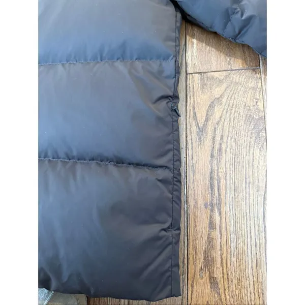 Theory brown stand up collar down fill puffer jacket size small - Image 9