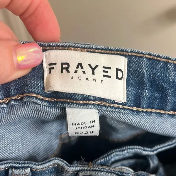 ✨Frayed Jeans High Rise Lace Up Straight Crop Sz 8/29 Jeans✨ - Image 5