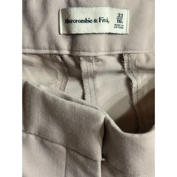 Abercrombie & Fitch Women's Sloane Ultra High Wide Pants Trousers Beige 33 X 16R - Image 4