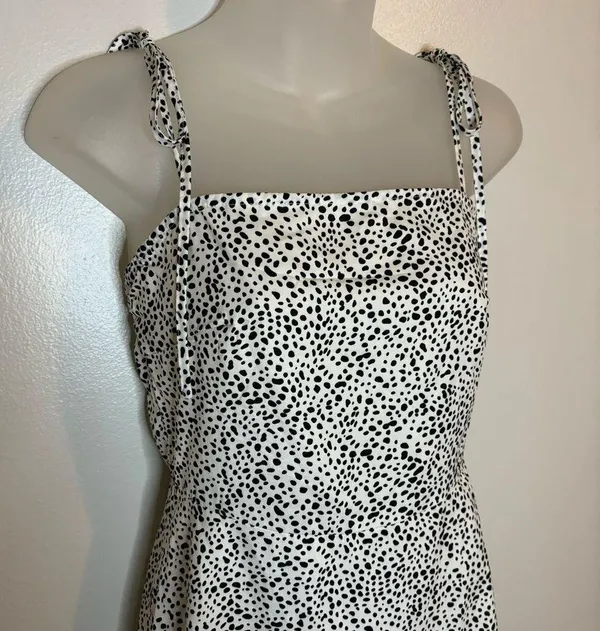 SHEIN Knot Strap Shirred Back Dalmatian Print Slip Dress Size XS - Image 3