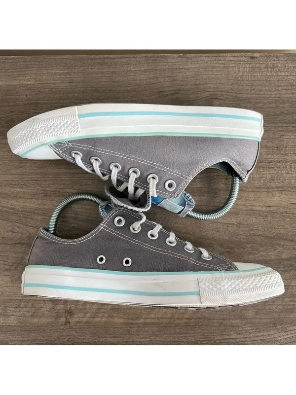 Converse All Star Double Tongue Ox Women’s Shoe Grey Blues Size 8 #776 - Image 2