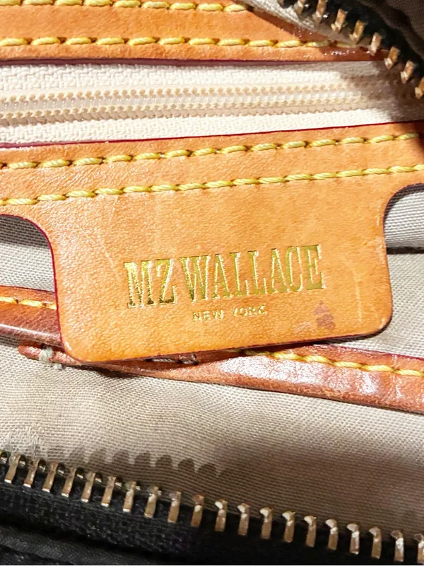 MZ Wallace Jane Mini Tote Bag Black Nylon Leather Trim - Image 4