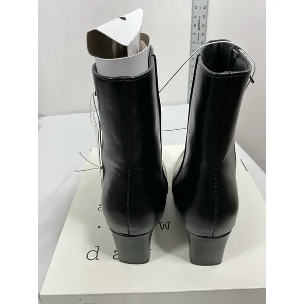 Womans New A New Day Tigris Ankle Boots Size 6.5 Black Kitten Heel Side Zip - Image 3