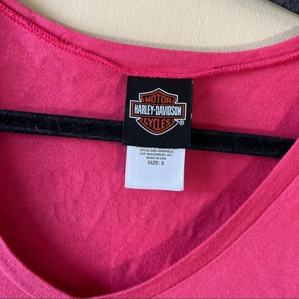 ✨ Harley Davidson Women’s Pink‎ Long Sleeve Top Omaha Nebraska Small - Image 3
