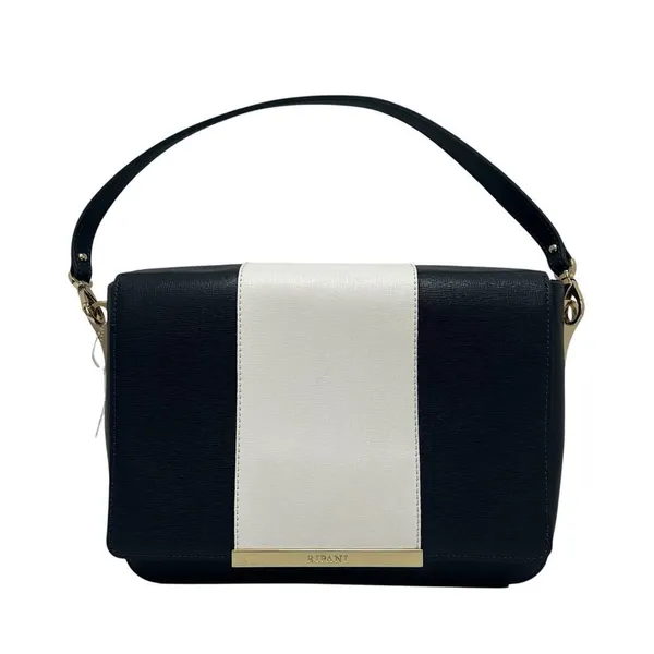 Ripani Italian Leather Handbag Purse Shoulder Bag Navy Blue white Nautical Italy - Image 2