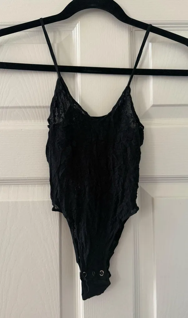 Sheer Black Lace Bodysuit - Image 2