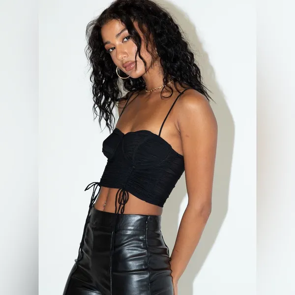 Princess Polly Shine Bright Crop Top in Black Size 6 - Image 6