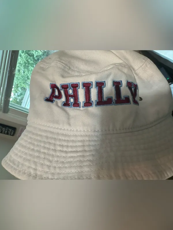 Philadelphia “Philly” Red White and Blue Embroidered Bucket Hat - Image 2