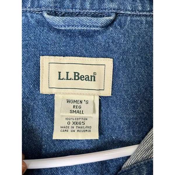 L.L.Bean Women’s Small Denim Jean Jacket Classic 90s Preppy Americana Cotton - Image 5