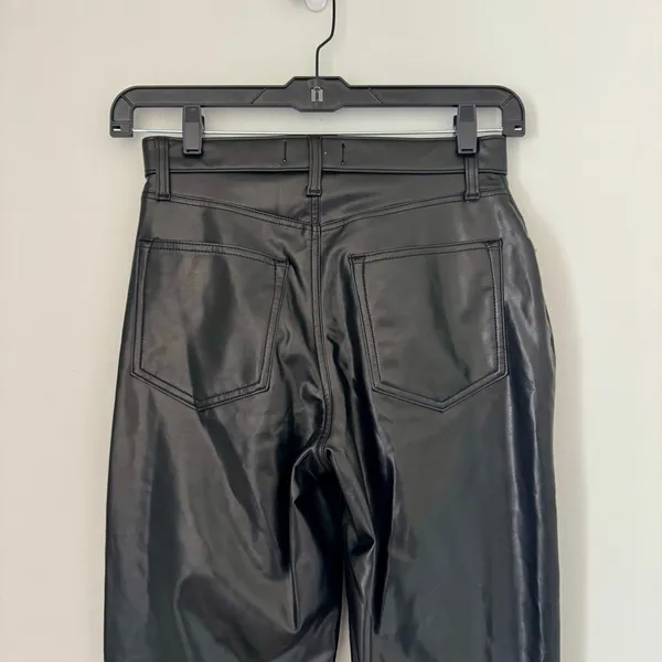 Abercrombie & Fitch Mixed Fabric Ultra High Rise Ankle Straight Jean - Image 8
