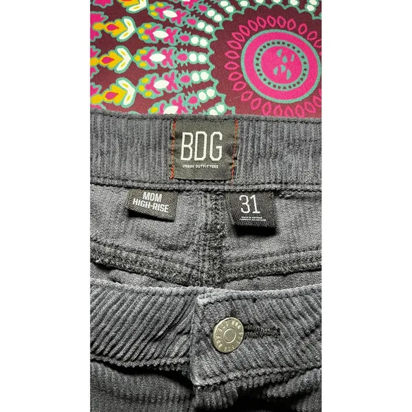 BDG Urban‎ Outfitters Mom High Rise Corduroy Pants Navy Blue Size 31 - Image 4