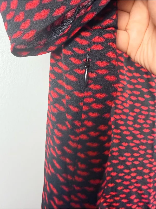 Reformation Neta Dress in French kids black red New size 6 - Image 9