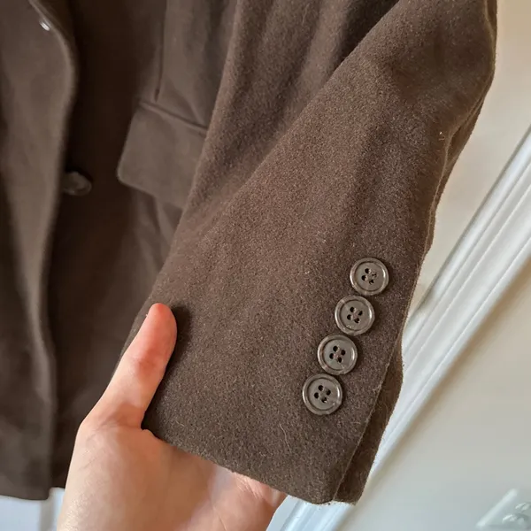 Chaps by Ralph Lauren Women’s Chocolate Brown Wool Overcoat, Size Medium - Image 4