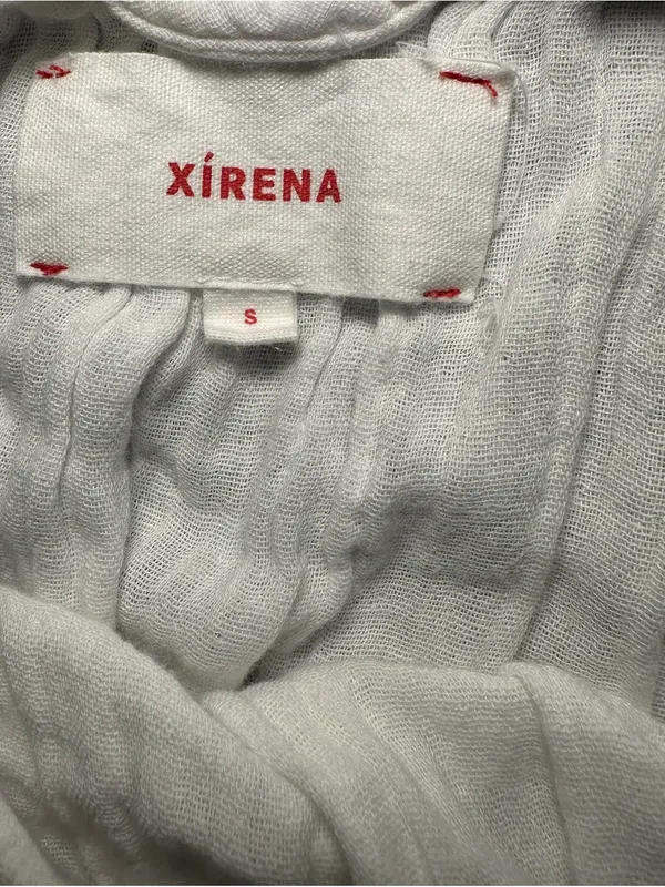 XiRENA Sofia Cotton Gauze Midi Dress White Size S Small Boho Puff Sleeve Ruffle - Image 11