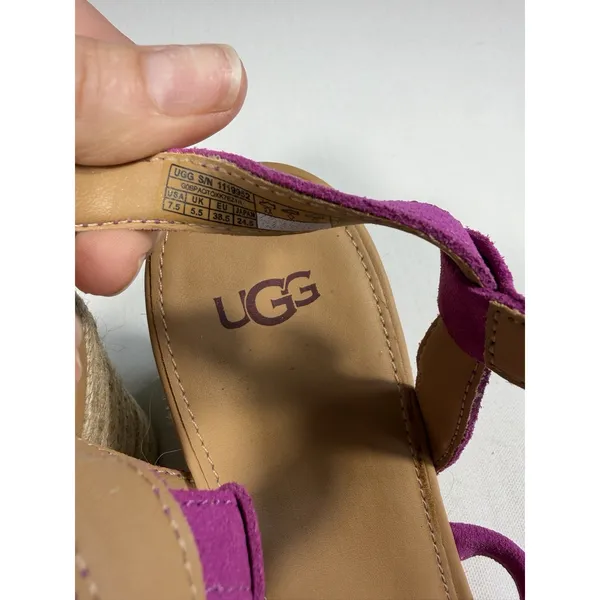 UGG Cressida Pink Purple Strappy 3"Wedges‎ Summer Vacation Casual Cute Size 7.5 - Image 5