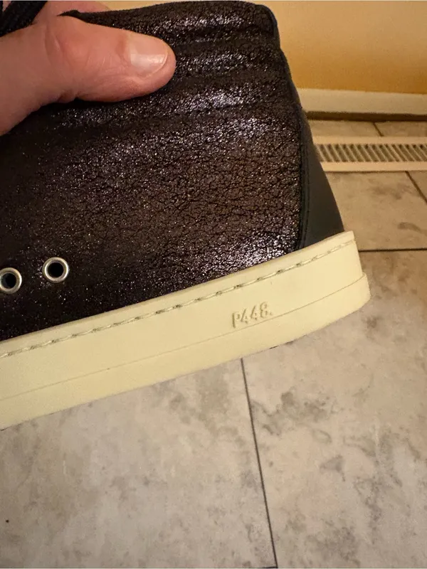 P448 Skate High Top Sneakers in Smog Black - Image 7