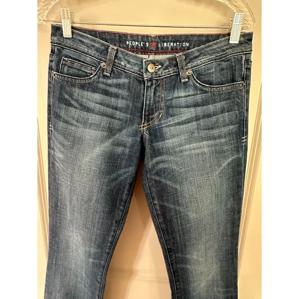 People's Liberation Tanya Boot Cut Low Rise Medium Whisker Jeans Women's Sz 26 - Image 5