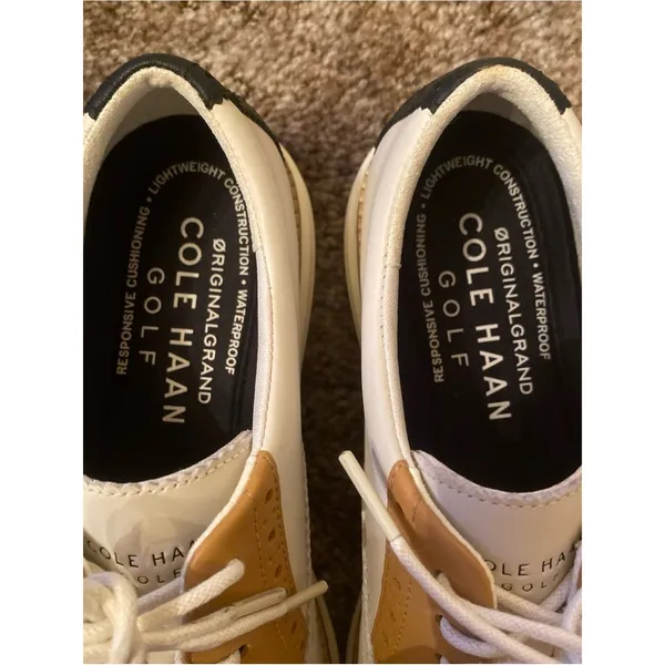 Cole Haan White and Tan Saddle Oxfords Golf OriginalGrand Waterproof - Image 5