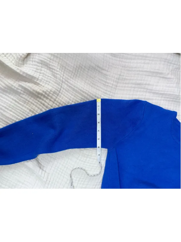 Women's Peace n' love Blue Scalloped Crew Neck Sweater Button S Wool Viscose - Image 9