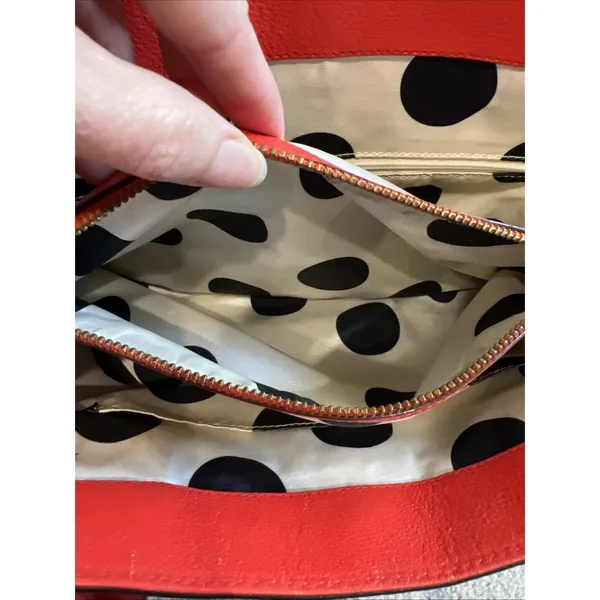 Kate Spade Elena‎ Villabella Orange Red Shoulder Bag Leather Handbag Bow Satchel - Image 16
