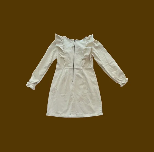Women’s Gianni Bini Cream Ruffle Midi Dress (Size Large) - Image 2