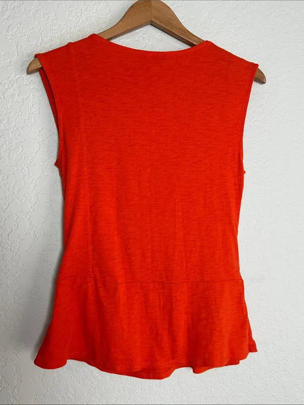 Anthropologie Leifnotes Orange Wrap Tank Top Summer Colorful Casual Sleeveless - Image 5