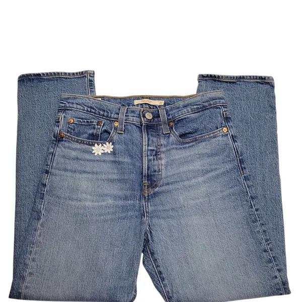 Levi’s Premium Wedgie Droit Straight Jeans women's Size 27 Light Wash - Image 3