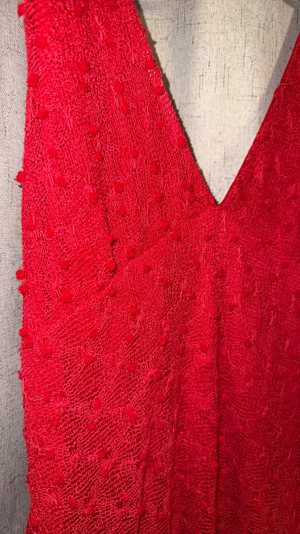 SheIn Red textured halter top dress - Image 3